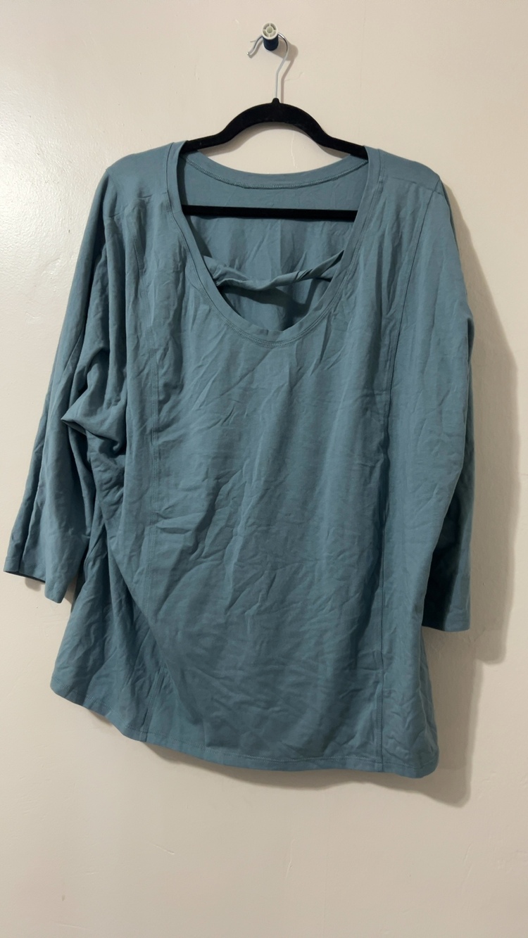 AnyBody Women's Slate Blue 3/4 Sleeve Top US XL